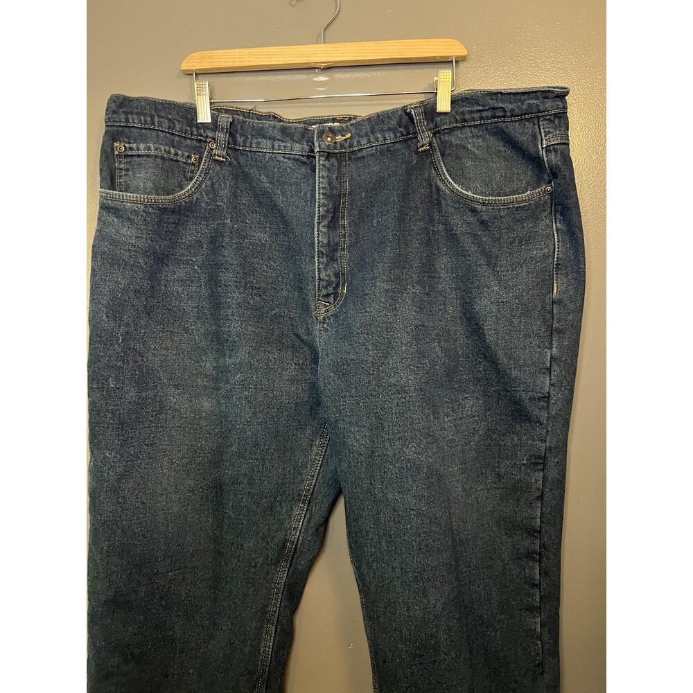 Smith's Workwear Jeans Mens 46x30 Blue Relaxed Fit Fleece Lined Work Denim